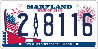 MD license plate 2AX8116