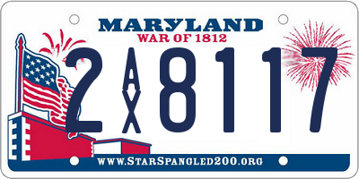 MD license plate 2AX8117