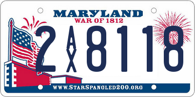 MD license plate 2AX8118