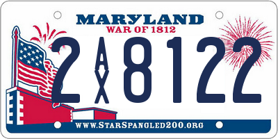 MD license plate 2AX8122