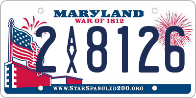 MD license plate 2AX8126