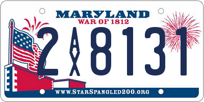 MD license plate 2AX8131
