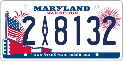 MD license plate 2AX8132