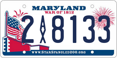 MD license plate 2AX8133