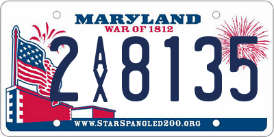 MD license plate 2AX8135