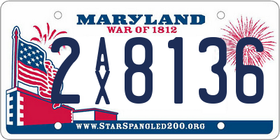 MD license plate 2AX8136