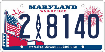 MD license plate 2AX8140