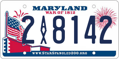MD license plate 2AX8142
