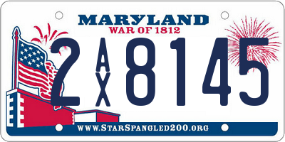MD license plate 2AX8145