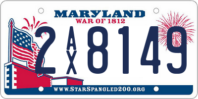 MD license plate 2AX8149