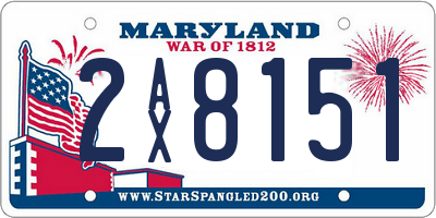 MD license plate 2AX8151