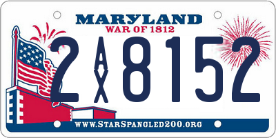 MD license plate 2AX8152