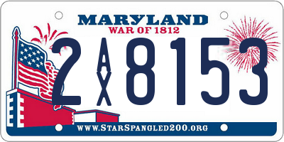 MD license plate 2AX8153