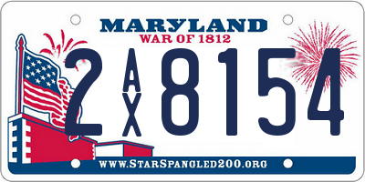 MD license plate 2AX8154