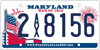 MD license plate 2AX8156