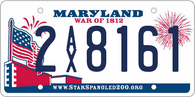 MD license plate 2AX8161
