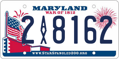 MD license plate 2AX8162