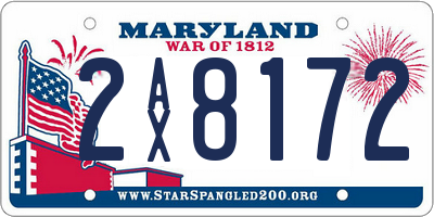 MD license plate 2AX8172