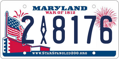 MD license plate 2AX8176