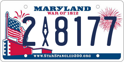 MD license plate 2AX8177