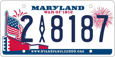 MD license plate 2AX8187