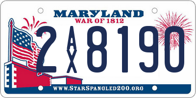 MD license plate 2AX8190