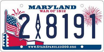 MD license plate 2AX8191