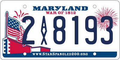 MD license plate 2AX8193