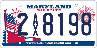 MD license plate 2AX8198