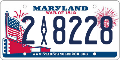 MD license plate 2AX8228