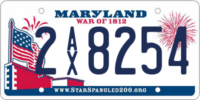 MD license plate 2AX8254