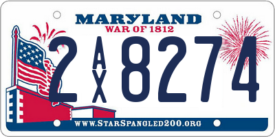 MD license plate 2AX8274