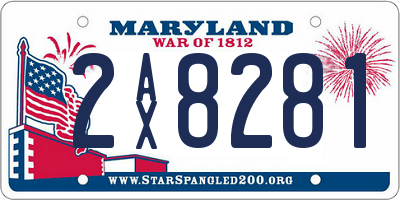 MD license plate 2AX8281