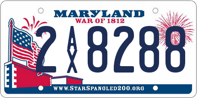 MD license plate 2AX8288