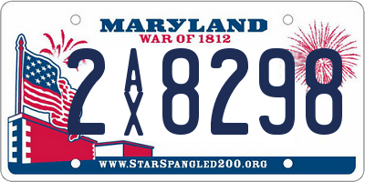 MD license plate 2AX8298