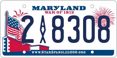 MD license plate 2AX8308
