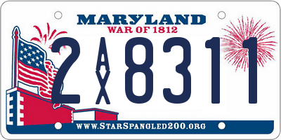 MD license plate 2AX8311