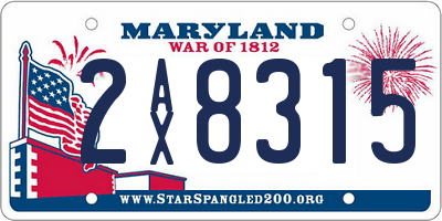MD license plate 2AX8315