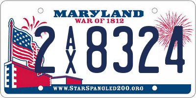 MD license plate 2AX8324