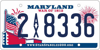 MD license plate 2AX8336