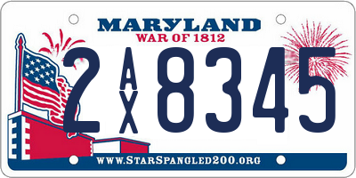 MD license plate 2AX8345