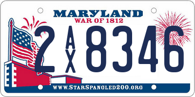 MD license plate 2AX8346