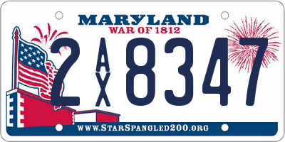 MD license plate 2AX8347