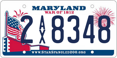 MD license plate 2AX8348