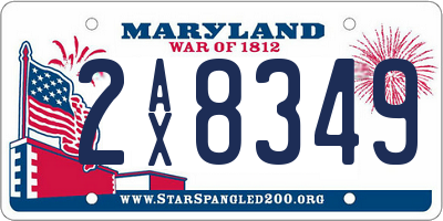 MD license plate 2AX8349