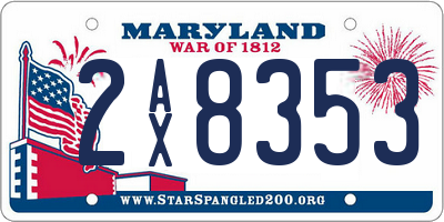 MD license plate 2AX8353
