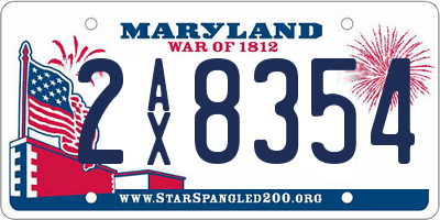 MD license plate 2AX8354