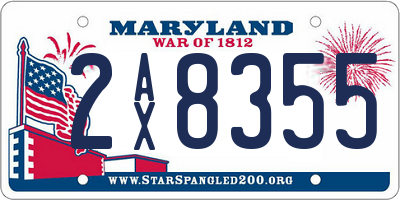 MD license plate 2AX8355