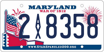 MD license plate 2AX8358