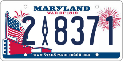 MD license plate 2AX8371